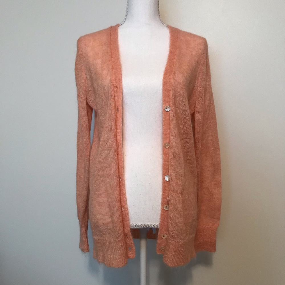 J. Crew Size Small Mohair Sweater Cardigan Coral